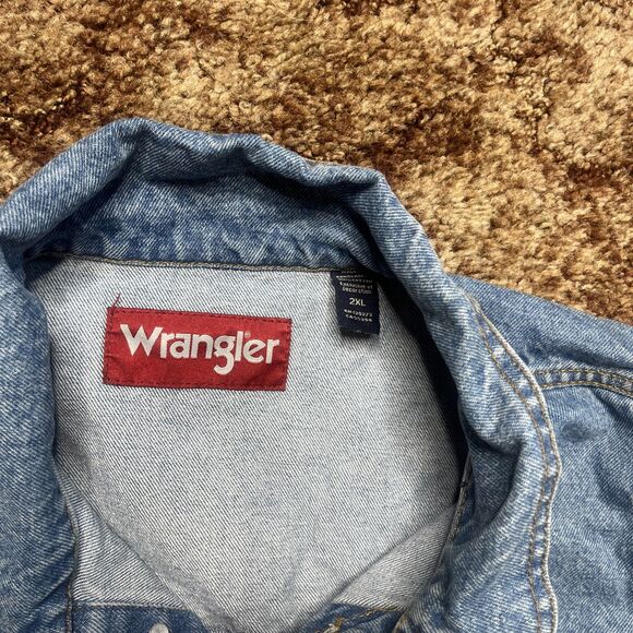 Wrangler Jacket Mens 2XL Denim Rugged Wear Trucker Western Cowboy Y2K - Picture 4 of 7